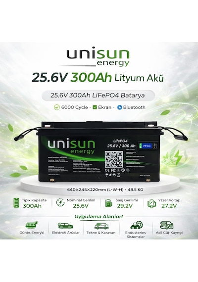 Unisun 25.6v 300a Lityum Akü Lifepo4