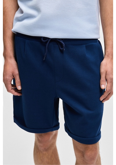Grimelange YOURI Erkek Beli Lastikli Arka Tek Cepli Relaxed Fit Lacivert Şort