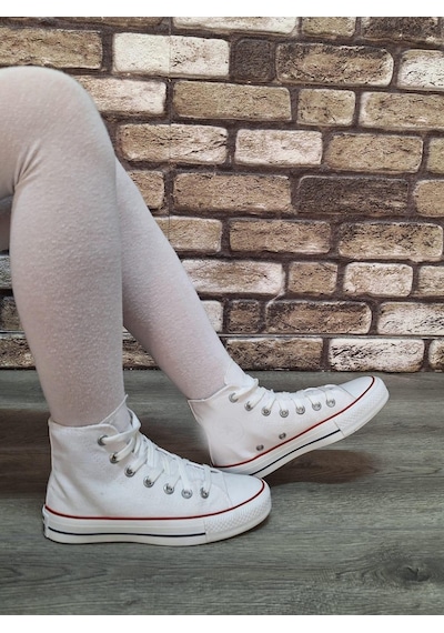 Yarım Bilek Kot Keten Bağcıklı Günlük Rahat Esnek Düz Şeffaf Taban Bez Ayakkabı Sneaker Beyaz Yarım Bilek Kot Keten Bağcıklı Günlük Rahat Esnek Düz Şeffaf Taban Bez Ayakkabı Sneaker Beyaz
