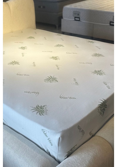Aloe Vera Fermuarlı Yatak Kılıfı, Yatak Pedi&şiltesi Kılıfı, Yıkanabilir, Beyaz.yükseklik Belirtiniz.
