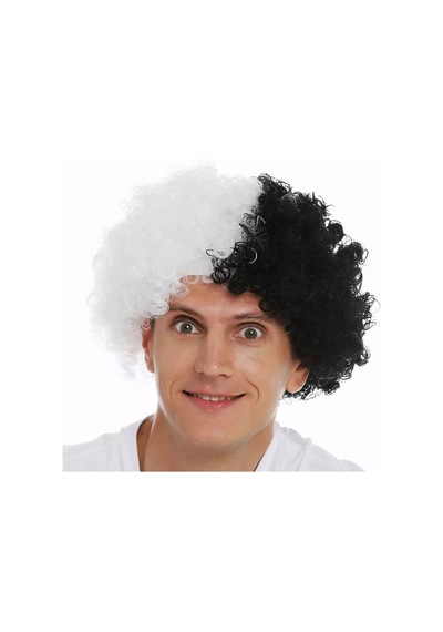 Siyah Beyaz Kıvırcık Afro Bonus Peruk Taraftar Bonus Saç Çocuk