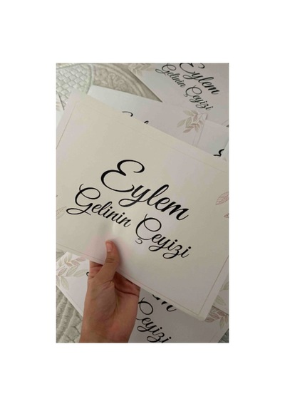 Karışık Süslü Düğün Çeyiz Koli Etiketi 10 Adet A4 Ebat Baskılı Sticker Diğer
