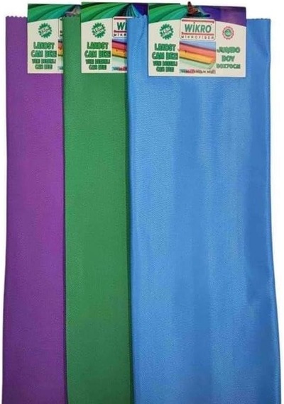 Wikro Desenli Kumaş 50x70 Cm Battal Boy İz Bırakmaz Mikrofiber Cam Bezi 3'lü Set Çok Renkli