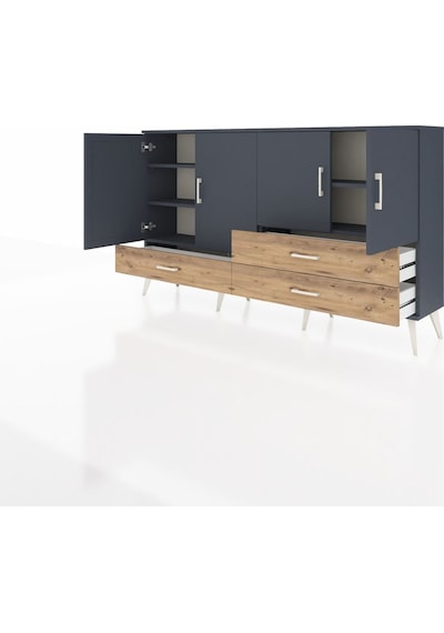 Arges Konsol 5 Raflı 3 Çekmeceli 4 Kapaklı 176x30x99 Antrasit-ant Antrasit-antrasit/çam Arges Konsol 5 Raflı 3 Çekmeceli 4 Kapaklı 176x30x99 Antrasit-ant Antrasit-antrasit/çam