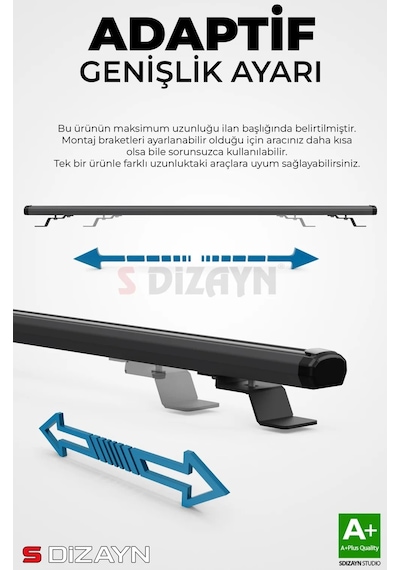 S-dizayn Porsche Cayenne S-bar Cargo V1 Ara Atkı Tavan Taşıyıcı Barı Siyah 140 Cm 2011-2017 A+ Kalit