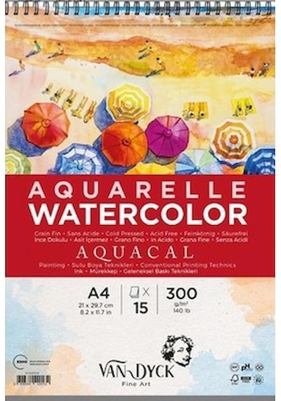Van Dyck Sulu Boya Blok Aquacal İnce Dokulu Cldpres A4+üst Sprl 15 Yp