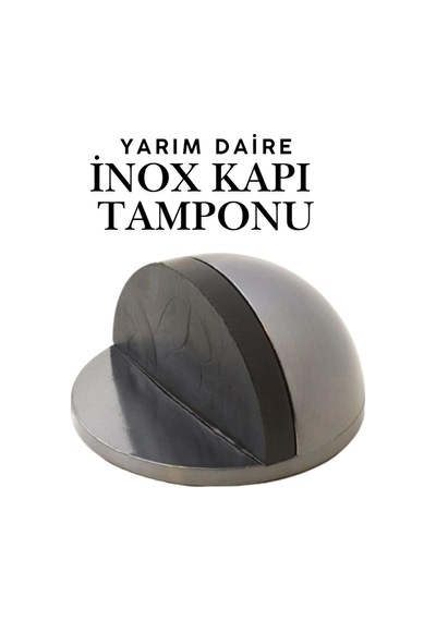 İnox Yarım Daire Yapışkanlı Kapı Tamponu Kapı Stoperi Metal Kapı Stopu Durdurucu Kapı Kolu Koruyucu