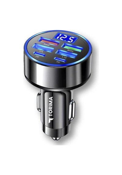 Süper Hızlı 66w 6 Girişli 2 Type-c + 4 Usb Girişli Araç Şarj Başliği