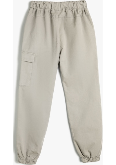 Koton Kargo Jogger Pantolon Cepli Beli Bağlamalı Gri 4skb40008tw 4SKB40008TW031 Gri