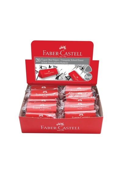 Faber-Castell Dust-Free Üçgen Kırmızı Silgi 20'Li 5130187236000