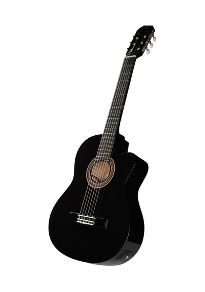 Valencia Vc104tcebk Elektro Klasik Gitar Cutaway Siyah Kesik Kasa - Ekolayzırlı - Sap Çelikli