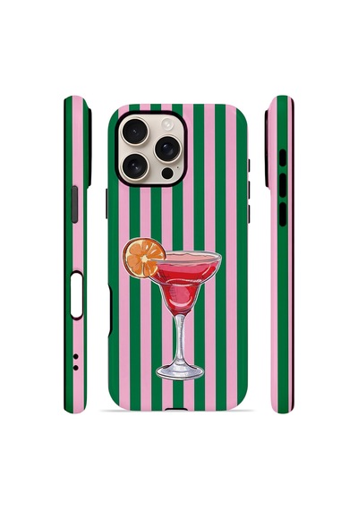 Apple iPhone Uyumlu 16 Pro Max Vorian Çift Katmanlı Kılıf Pink Citrus Cocktail