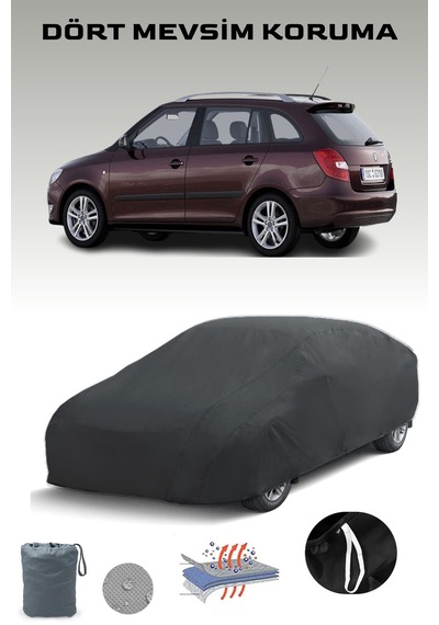 Siyah, Skoda Fabıa Combı Rs 2010 - 2014, Araba Brandası, Oto Örtüsü, Araba Çadırı Siyah