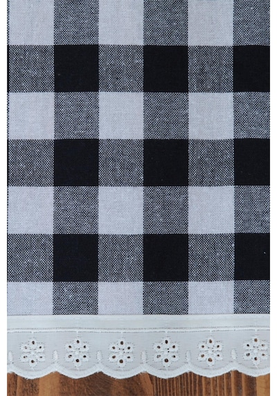 Peçete Kareli Fistolu 6 Lı Retro 20x30 Cm Siyah