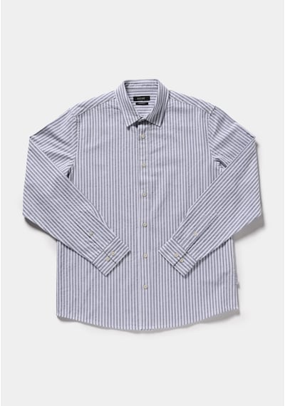 Colin's Colins Regular Fit Shirt Neck Çizgili Erkek Mavi Uzun Kol Gömlek Cl1082021 Q1.v1 Ble