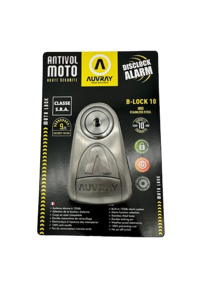 Auvray Alarmlı Disk Kilit 10mm Çelik Disk Kilit