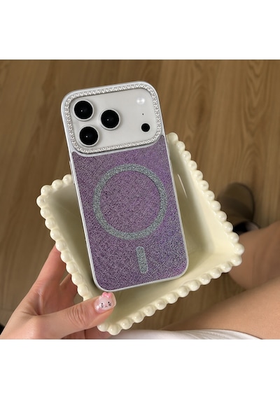 Apple iPhone Uyumlu 17 Pro Max Uyumlu - Simli Magsafeli Kamera Çevresi Taşlı Yanları Silikon Kılıf Yeşil Apple iPhone Uyumlu 17 Pro Max Uyumlu - Simli Magsafeli Kamera Çevresi Taşlı Yanları Silikon Kılıf Yeşil