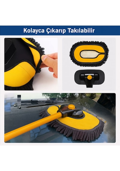 Polham Ve Ls-426 Uyumlu Yedek Araç Yıkama Mopu, Oto Temizleme Fırçası Yedek Mop, Çizmez, Süper Emici, Kolay Tak-çıkar