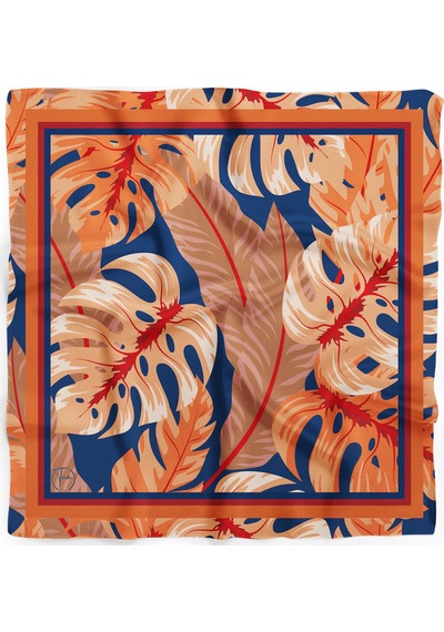 Monstera Rüyası Desen Bandana/fular Çok Renkli