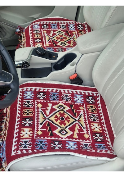 Oto Koltuk Kılıfı Çift Taraflı Yıkanabilir Araba Takımı Kilim Bordo Renk Fiat,renault,ww,hyundai