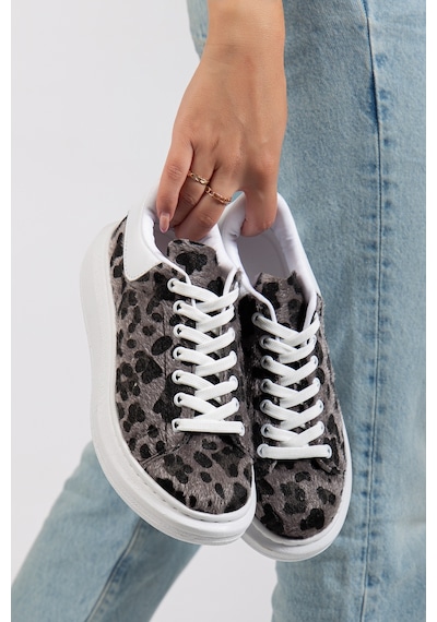 Erceka Günlük Kullanıma Uygun Kadın Spor Ayakkabı Sneaker Bağcıklı Beyaz Renge Siyah Leopar Siyah Leopar Erceka Günlük Kullanıma Uygun Kadın Spor Ayakkabı Sneaker Bağcıklı Beyaz Renge Siyah Leopar Siyah Leopar