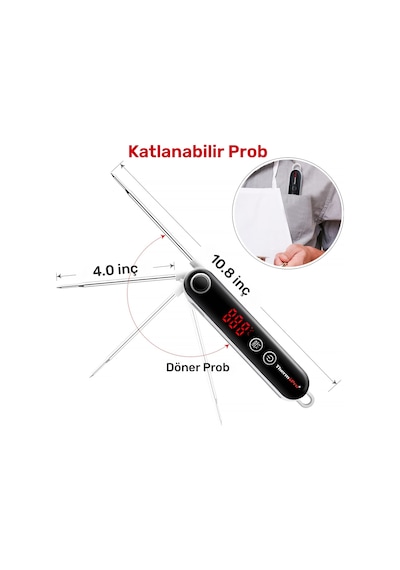 Thermopro Tp18s Daldırma/saplama Izgara/barbekü/mangal Et Gıda Ölçme Pişirme Termometresi