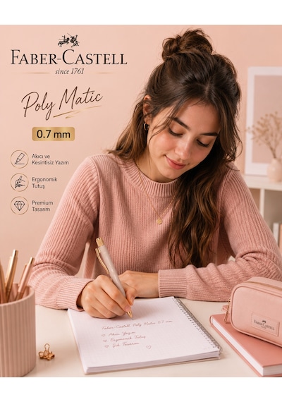 Faber-castell Polymatic Gold Edition Versatil Kalem 0,7 Pudra Pembe