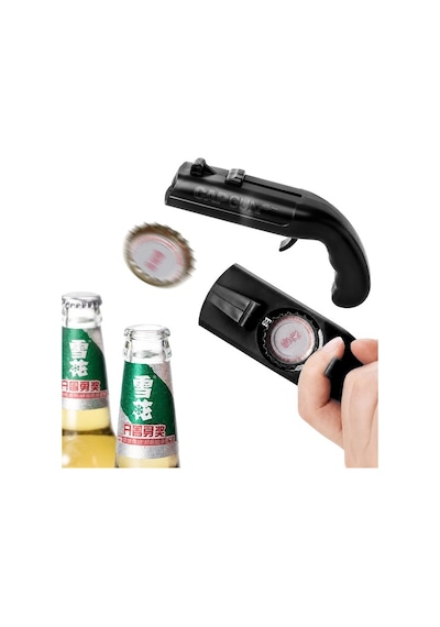 Sunup Sn-37891 Şişe Kapak Fırlatan Şişe Açacağı Siyah