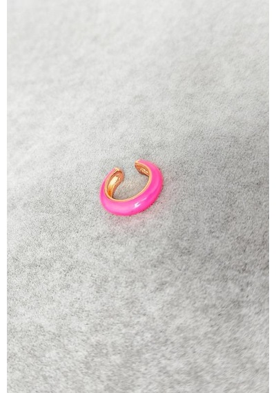 Pembe Neon Mineli Gümüş Kıkırdak Küpe
