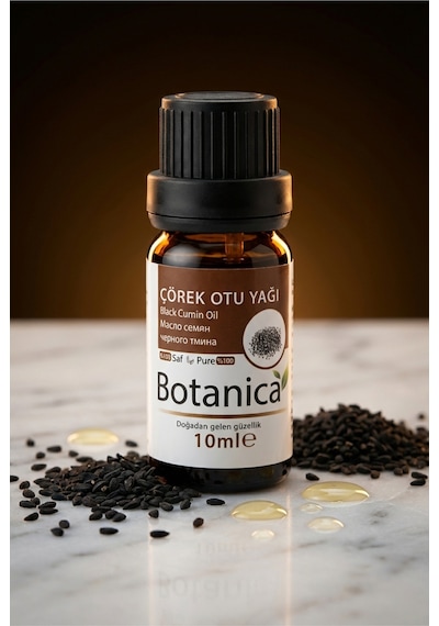 Botanica %100 Saf Çörekotu Yağı Soğuk Sıkım Doğal Bitkisel Bakım Damla 10 Ml 10 ML