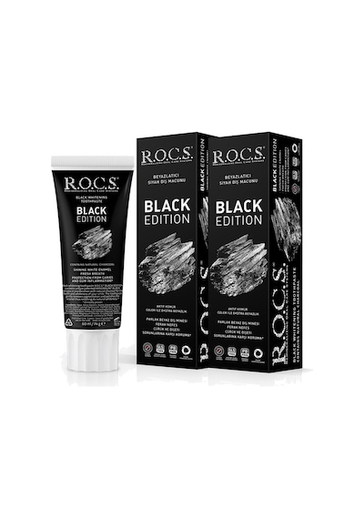 Rocs Black Edition Beyazlatıcı Siyah Diş Macunu 60 ML x 2