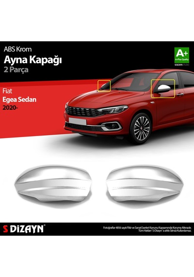 S-Dizayn Fiat Egea SD Abs Krom Ayna Kapağı 2 Prç. 2020 Üzeri