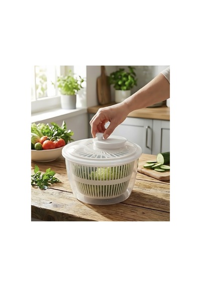 Pratik Sebze Kurutucu Ve Salata Hazırlayıcı 4.5 L Geniş Hazneli Gri - 843984977 Diğer