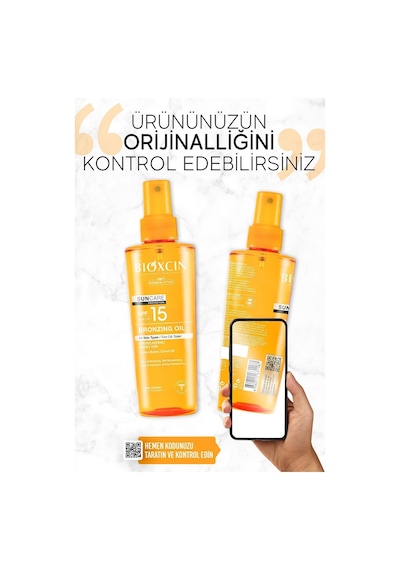 Bioxcin Sun Care Bronzlaştırıcı Yağ 15 Spf 200 ml - Kakao Yağı Havuç Yağı 15 Spf