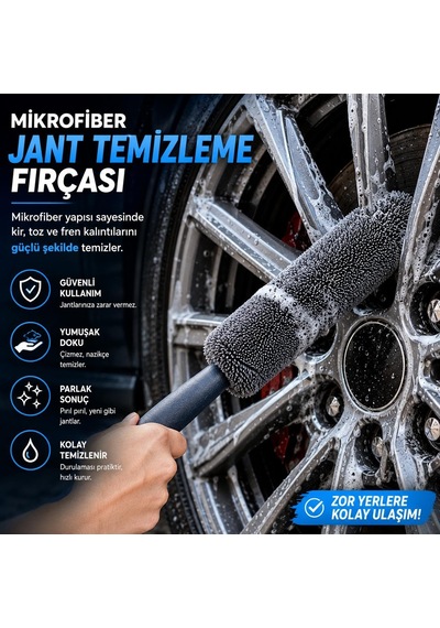 Mikro Fiber Jant Temizleme Fırçası
