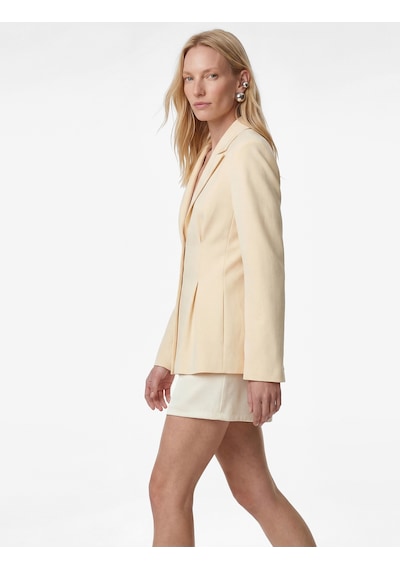 Koton Dikiş Detaylı V Yaka Uzun Kollu Peplum Blazer Ceket Sarı 6sak50107uw