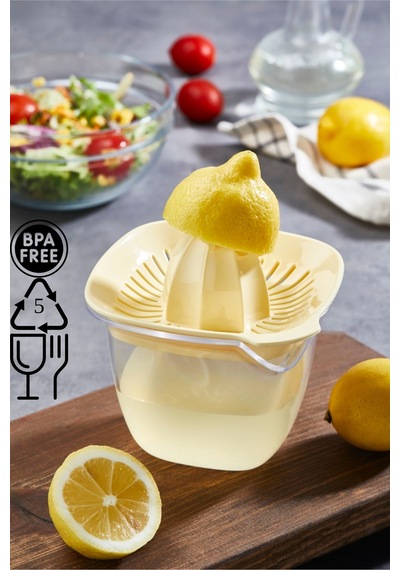Hazneli Limon Portakal Narenciye Sıkacağı 500 Ml Şeffaf - Sarı