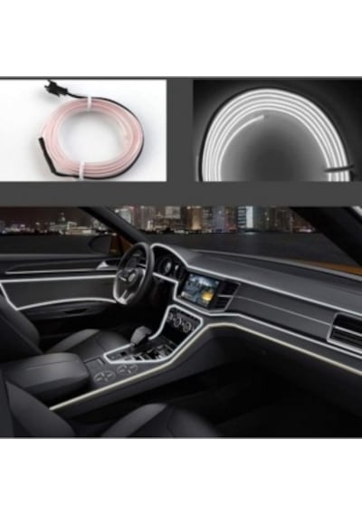 2 Metre 12V Beyaz İp Neon İp Led Araç İçi Neon Led