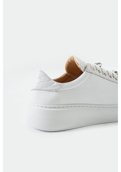 Dericia Shoes Icon Hakiki Deri Günlük Rahat Kadın Sneaker Beyaz