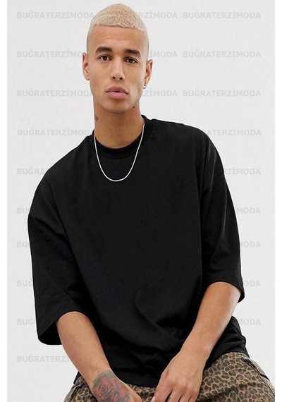 Noıssey Buğraterzimoda Tokyo Sırt Baskılı Unisex Oversize Bol Kalıp Siyah T-shirt Bttkyy5648