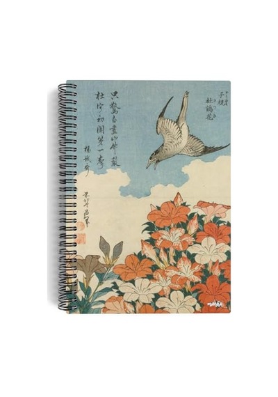 Katsushika Hokusai/cuckoo And Azaleas,1834 Spiralli Defter 06 A5 Çizgisiz 100 Sayfa Sanat