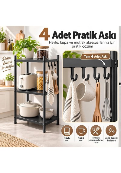 3 Raflı Çok Amaçlı Tekerlekli Metal Depolama Organizer Rafı Çok Renkli 3 Raflı Çok Amaçlı Tekerlekli Metal Depolama Organizer Rafı Çok Renkli
