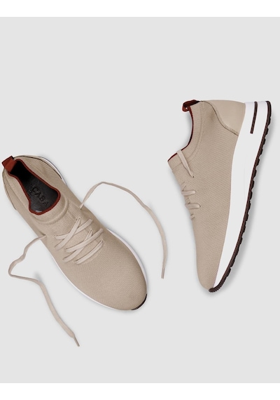 Triko Bej Bağcıklı Kadın Sneaker-bej Bej