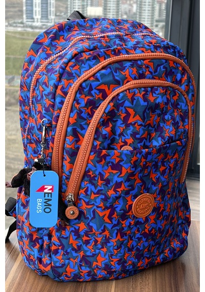 Nemo Bags Mor Desenli Çantası Krinkıl Su Geçirmez Okul Çantası