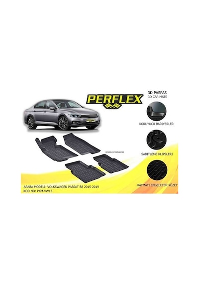 Perflex Pxm-vw13 Paspas 3d Havuzlu X-mat Passat B8 2014