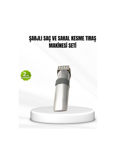 Şarjlı Saç Ve Sakal Kesme Makinesi Paslanmaz Çelik Bıçak, Ayarlanabilir Başlık -