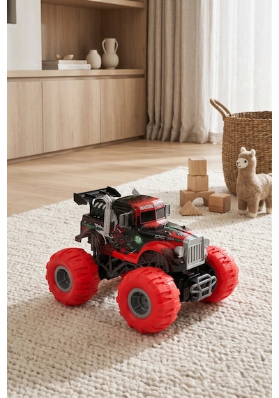 Şarjlı 2.4g Işıklı Buharlı Off-road Kamyon Kırmızı Rq3049