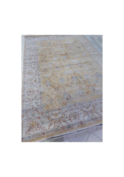 İpek Halı Venüs 160x230 4m2 Polyester İplik Dokuma Halı Krem / Gold