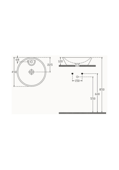 Isvea Sistemay Tezgah Üstü Lavabo 45 CM