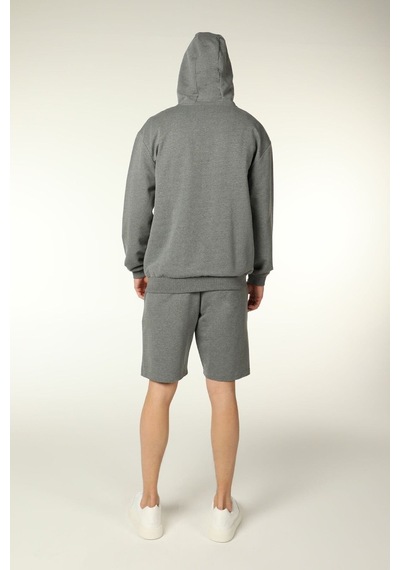 Defys Defy S Erkek Oversize Kapüşonlu Fermuarlı Cepli Sweatshirt Koyu Gri - 527577758 Koyu Gri